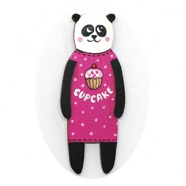 Cupcake Dress Panda brooch