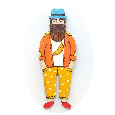 Yellow Pants Hipster brooch
