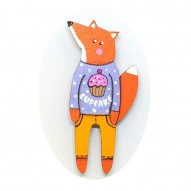 Cupcake Jumper Fox brooch