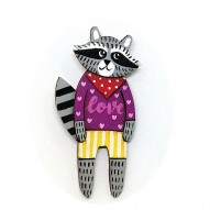 Love Jumper Raccoon brooch