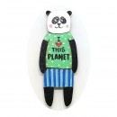 I Love This Planet Panda brooch