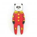 Red Overall Panda brooch